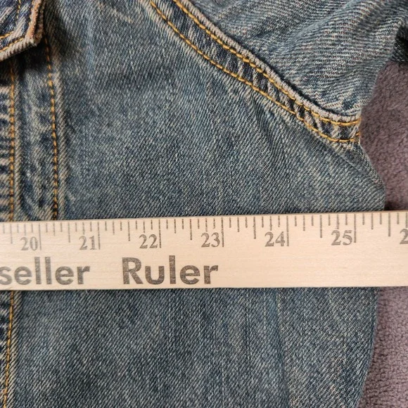 Levis Relaxed Fit Denim‎ Trucker Jacket Mens Large Blue Jean Cotton Casual - Picture 10 of 14